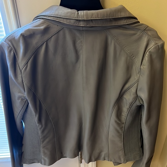 Grey leather jacket - Picture 3 of 3